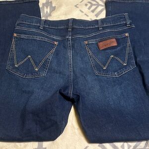 Wrangler Men's Bootcut Jeans in Deep Indigo 35 x32